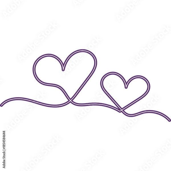 Obraz Continuous Line Heart Neon