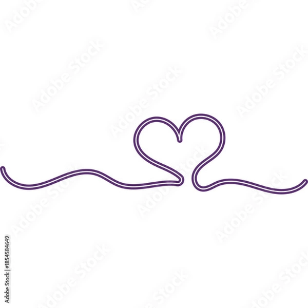 Obraz Continuous Line Heart Neon