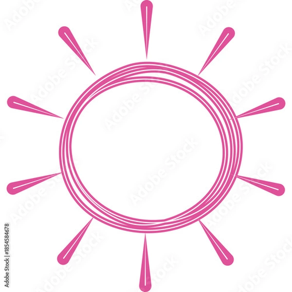 Obraz Doodle Kids Drawing Neon Sun