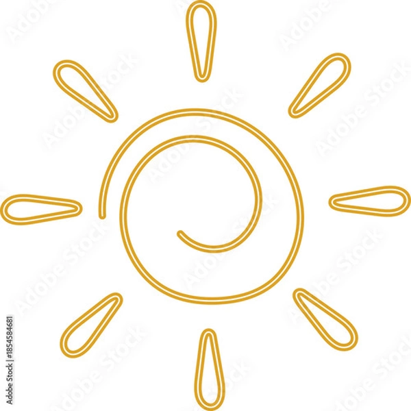 Obraz Doodle Kids Drawing Neon Sun