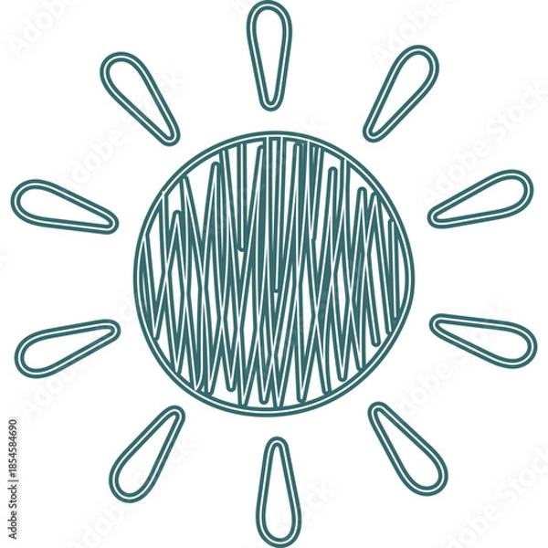 Obraz Doodle Kids Drawing Neon Sun