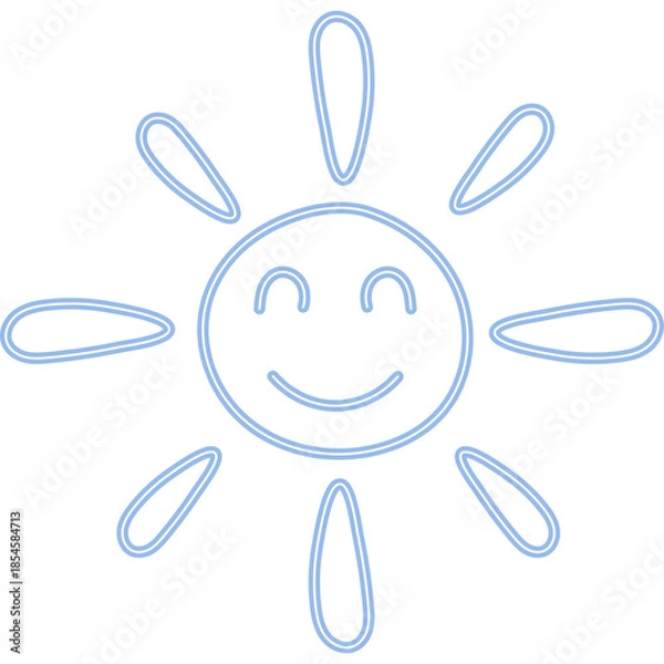 Obraz Doodle Kids Drawing Neon Sun