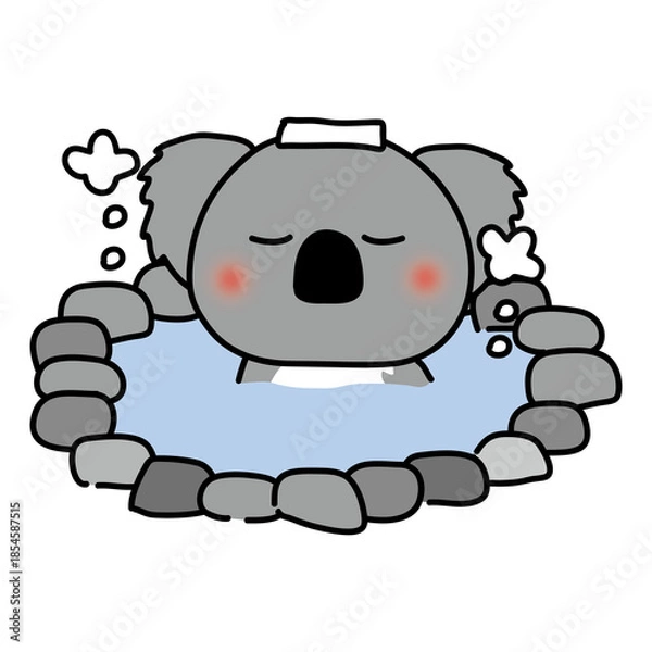 Fototapeta 温泉に入るコアラ