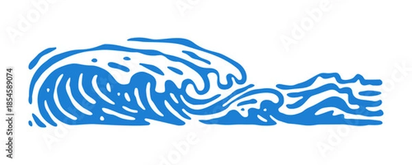 Obraz Vintage Engraved Ocean Wave Border