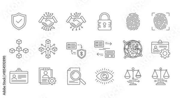 Fototapeta Security and data integrity icons