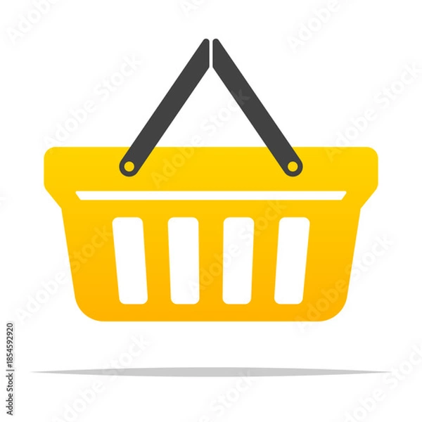 Obraz Yellow shopping basket icon transparent vector isolated