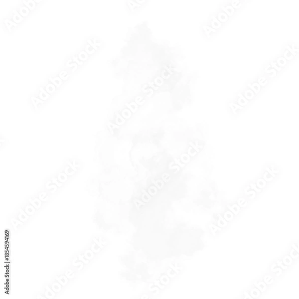 Obraz Vertical White Smoke Puff Isolated on Black Background