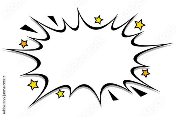 Obraz アメコミデザインのトゲトゲふきだし