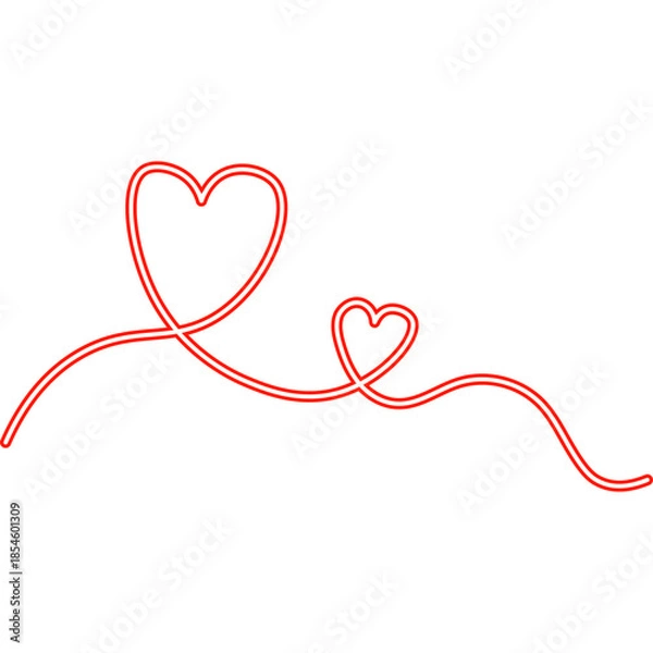 Obraz Continuous Line Heart Neon