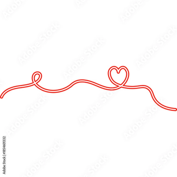 Obraz Continuous Line Heart Neon