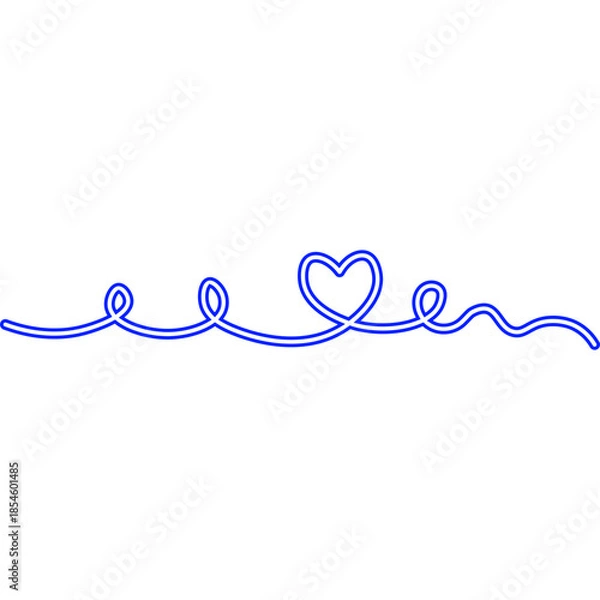 Obraz Continuous Line Heart Neon