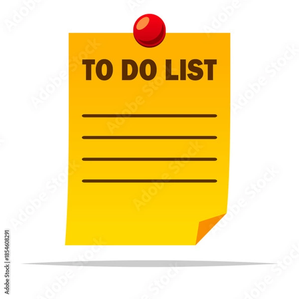 Obraz To do list note paper isolated illustration