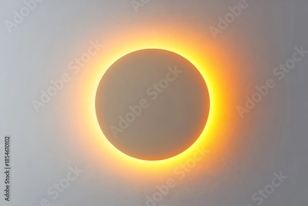 Obraz Minimal disc wall lamp producing gentle gradient illumination