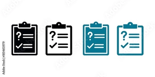 Obraz clipboard icons with question mark and checkmark