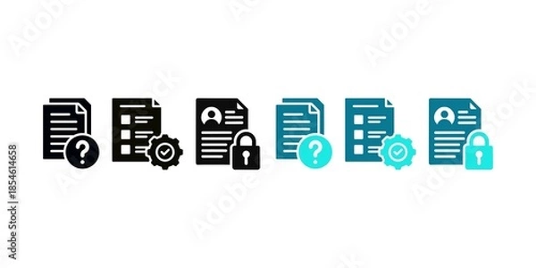 Obraz document icons with security and settings symbols