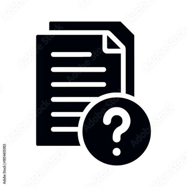 Obraz document with question mark icon symbol