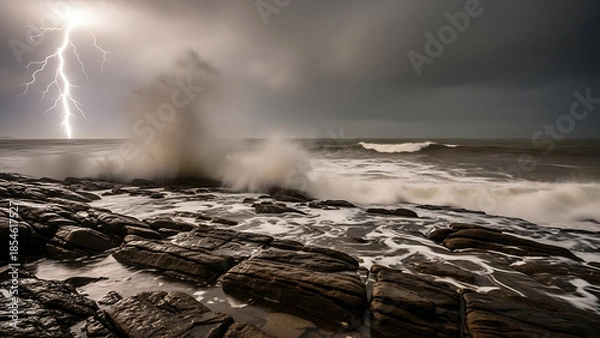 Obraz storm over the sea
