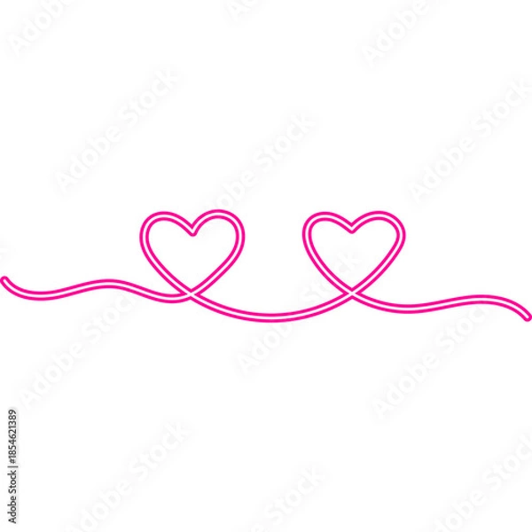 Obraz Continuous Line Heart Neon