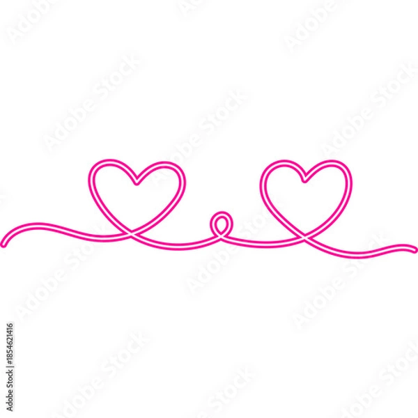 Obraz Continuous Line Heart Neon