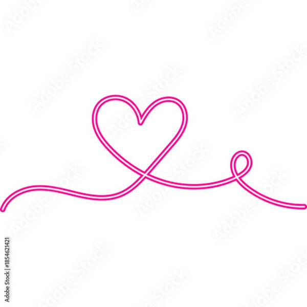 Obraz Continuous Line Heart Neon