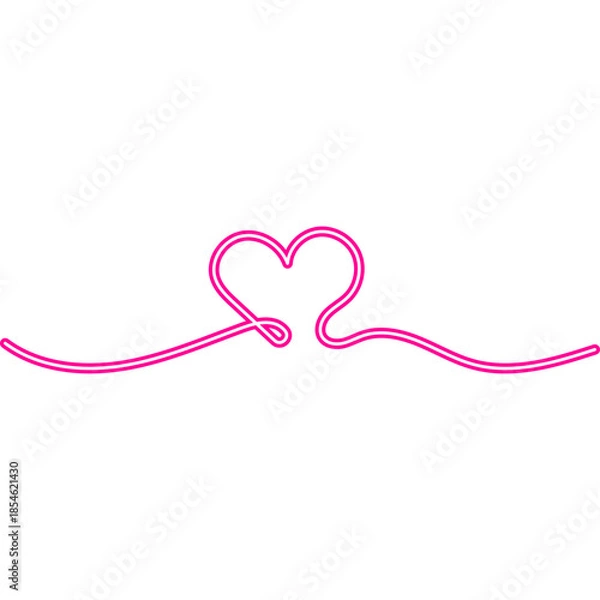 Obraz Continuous Line Heart Neon