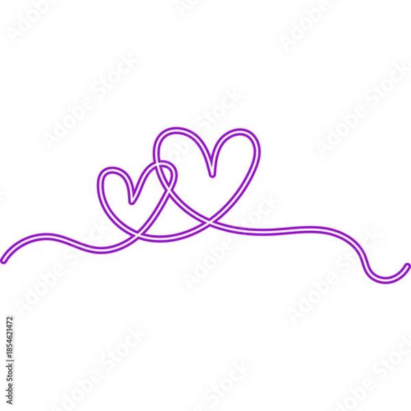 Obraz Continuous Line Heart Neon