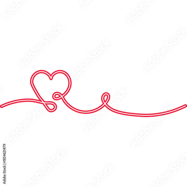 Obraz Continuous Line Heart Neon