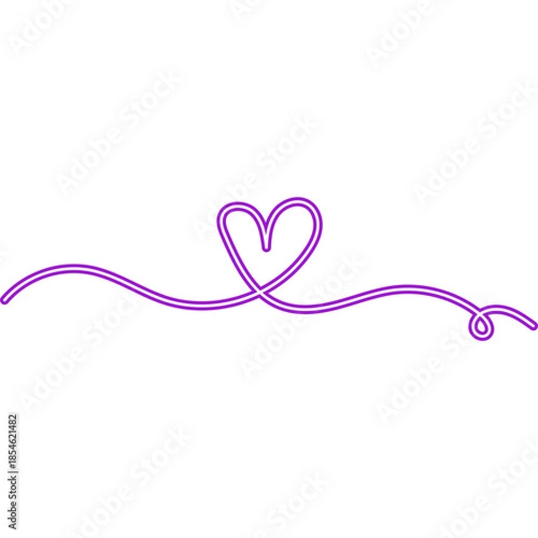Obraz Continuous Line Heart Neon