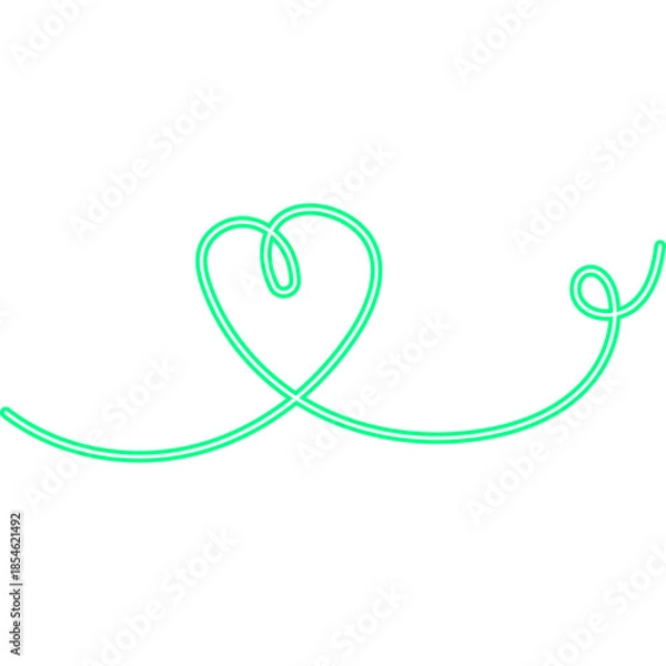 Obraz Continuous Line Heart Neon