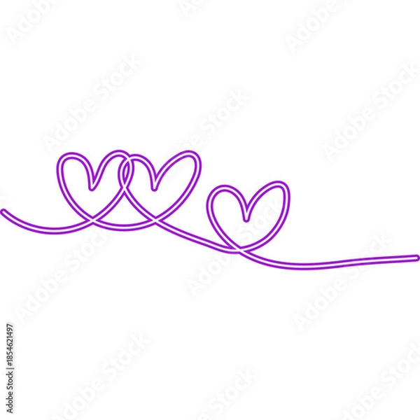 Obraz Continuous Line Heart Neon
