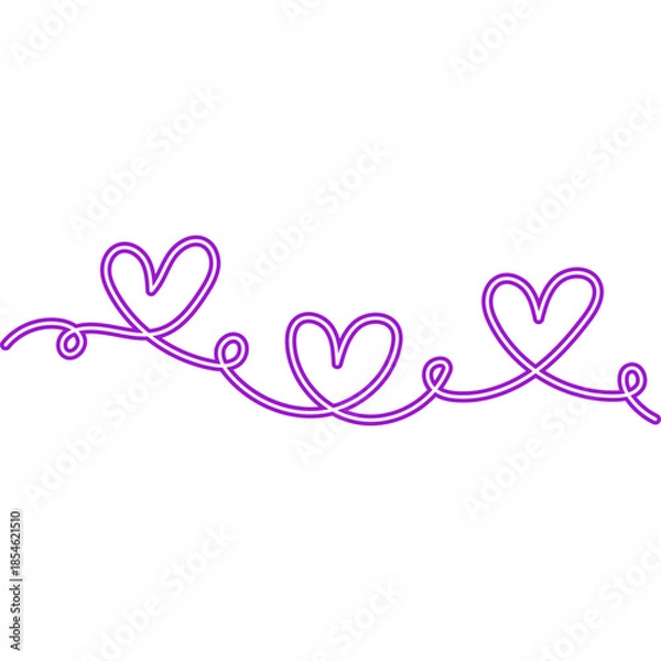 Obraz Continuous Line Heart Neon