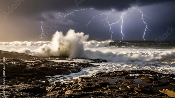 Obraz storm over the sea