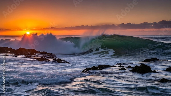 Obraz sunset in the mountains