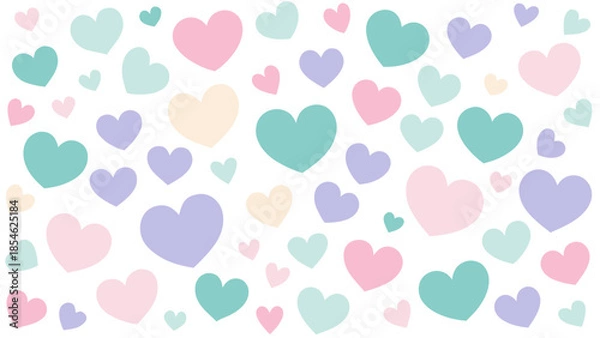 Obraz Colorful hearts pattern