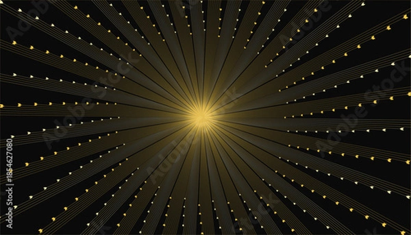 Obraz Golden Geometric Spiral Disk Abstract Background