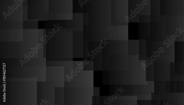 Obraz Dark Abstract Overlapping Squares Background.
Modern Black Geometric Layered Box Pattern