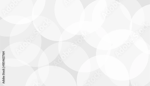 Obraz Abstract White Circles Bokeh Background. Clean Light Neutral Overlapping Circles Texture. 