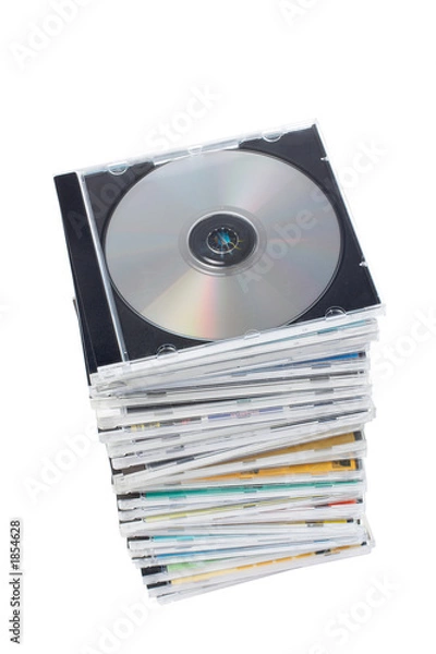 Obraz stack of dvd's and cd's