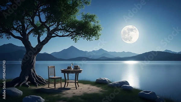 Obraz sunset on the lake