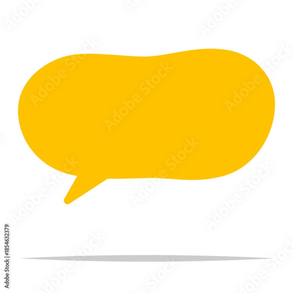 Fototapeta Blank organic irregular shape speech bubble vector isolated illustration