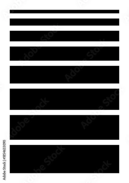 Obraz 黒の細い線と太い線･四角い黒塗りの囲みのセット - 機密書類や開示文書、個人情報保護のパーツ素材集