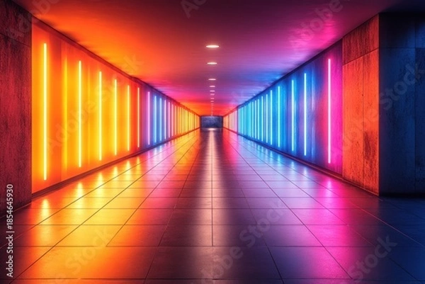 Obraz Abstract pattern of ambient light on a modern glowing wall