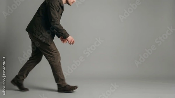 Obraz Person walking forward symbolizing progress, movement and forward direction
