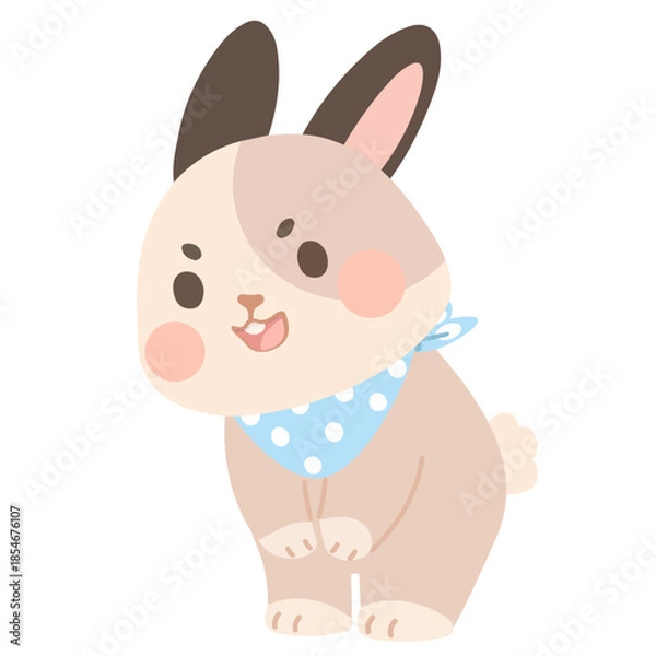 Obraz Cartoon Rabbit Bowing to Say Thank You