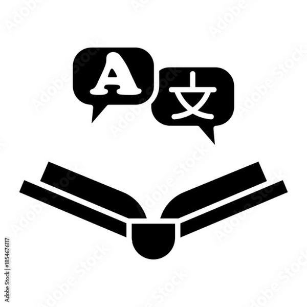 Obraz language book Solid icon
