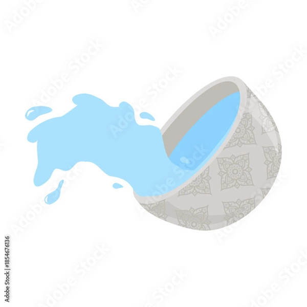 Obraz Bowl Pouring Water Illustration