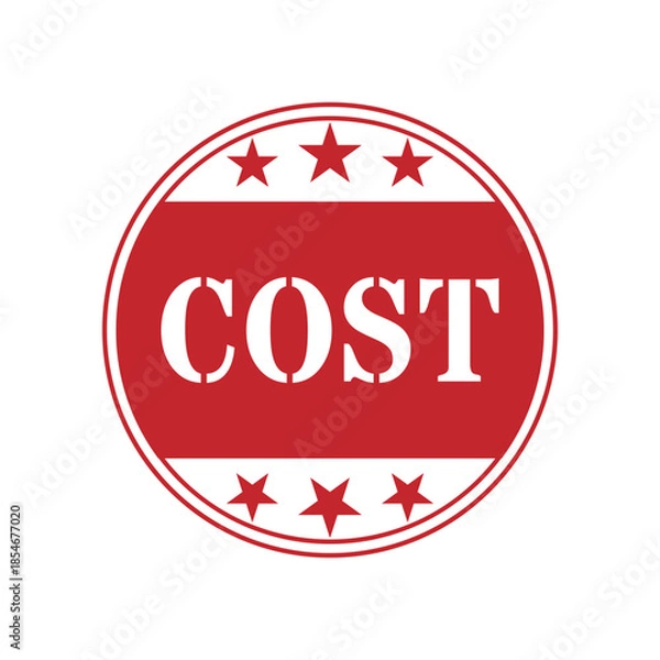 Obraz Circular cost stamp icon for pricing accounting documents use