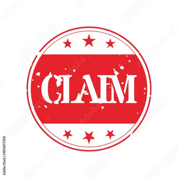 Fototapeta Circular Solid Red Rubber Stamp