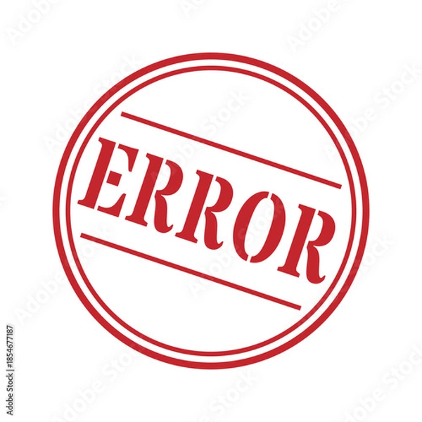 Fototapeta Clean round red error rubber stamp double line border