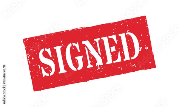 Obraz Rectangle red rubber stamp icon with heavy grunge texture